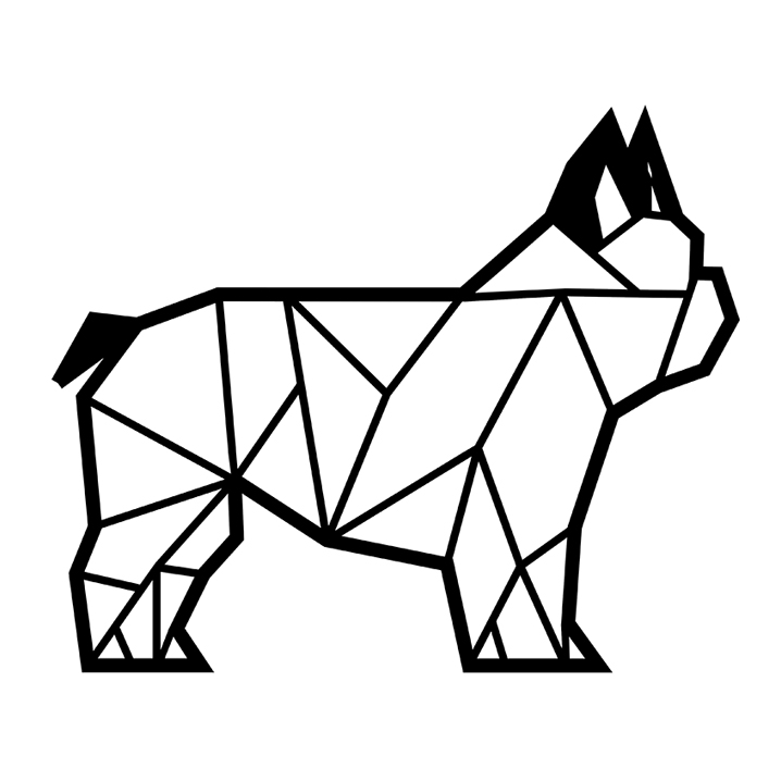 Bulldog Geometrico Madera