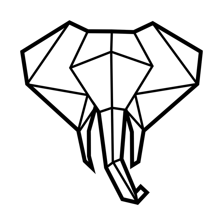 Elefante Geometrico Madera